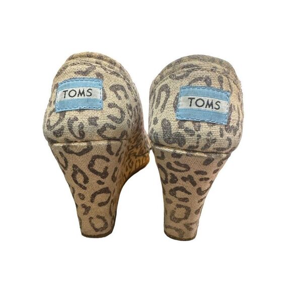Toms Women's Leopard Print‎ Canvas Wedge Heels Size 7 - Picture 11 of 13